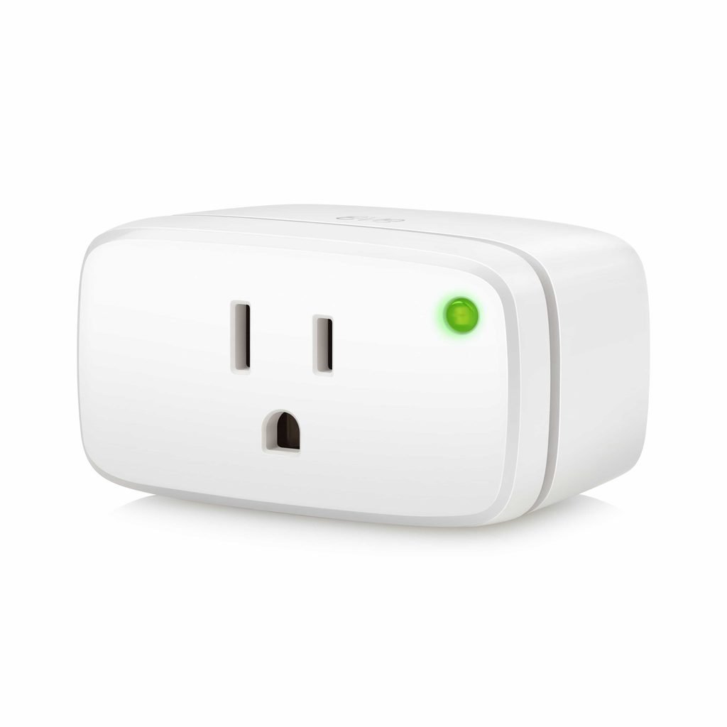 Eve Energy smart plug with LED indicator on white background. build a smart home on a budget